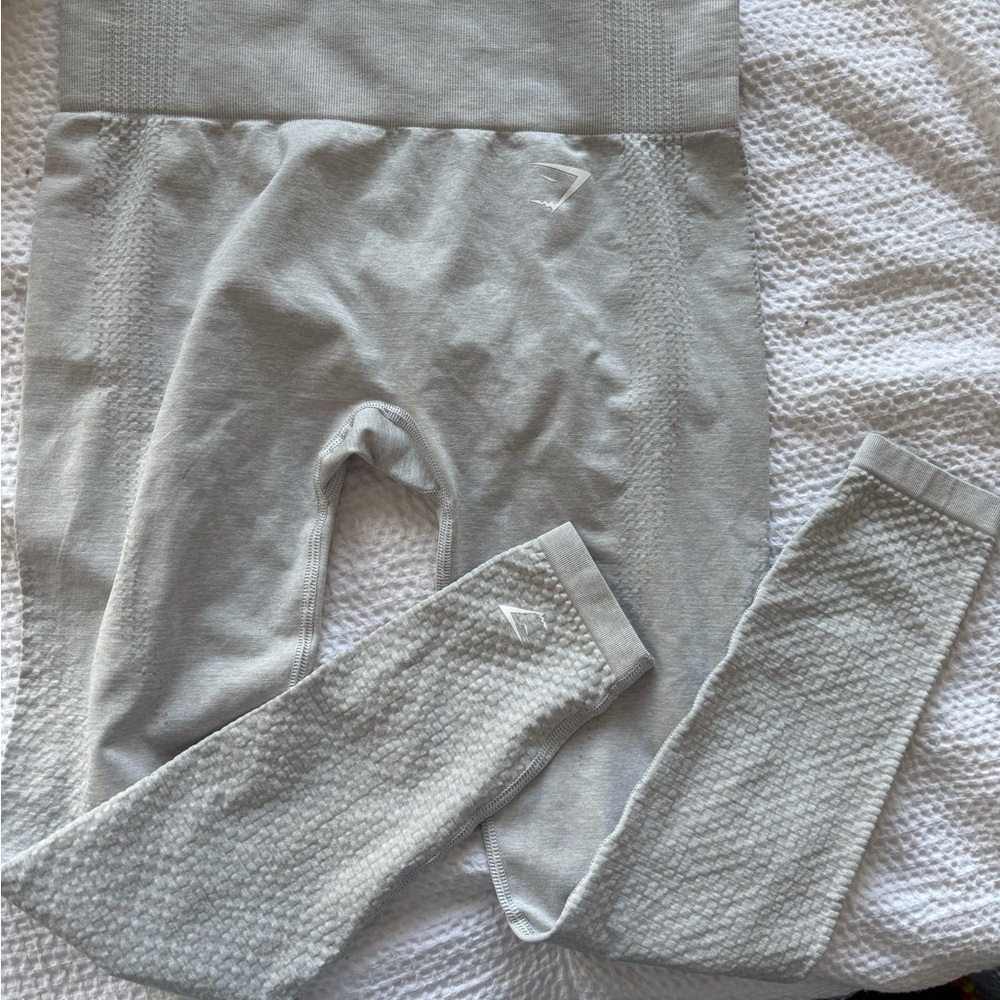 Gymshark Light Gray Textured Leggings